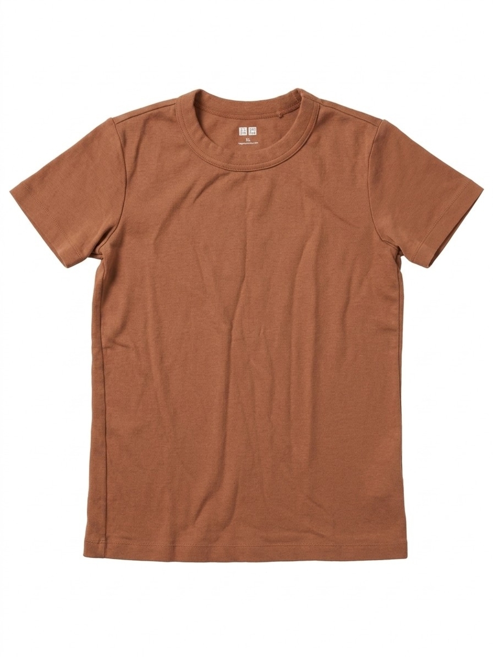 Uniqlo U Womens XS Crew Neck T Shirt Earthy Terracotta Brown Cotton Basic 465754